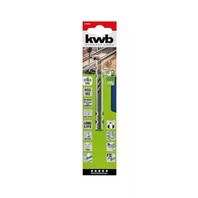 Broca helicoidal KWB 258640 giro a la derecha 1 ud.