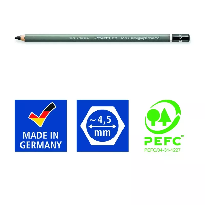 Lápiz de carbón Staedtler Mars Lumograph 4 uds. negro