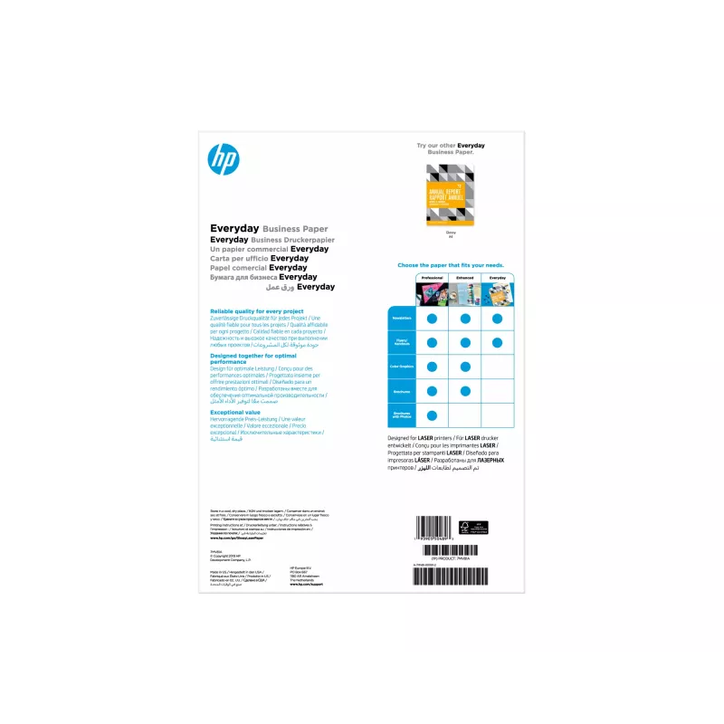 HP papel reciclado multifunción – 500 hojas/Letter/8,5 x 11 pulgadas, impresión láser, A3 (297x420 mm), brillante, 150 hojas, 120 g/m², blanco