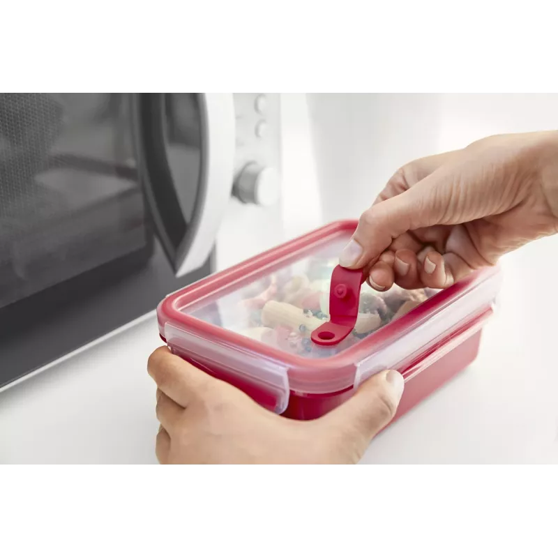 EMSA N10604 caja cuadrada 1,3 L roja, transparente 1 ud.