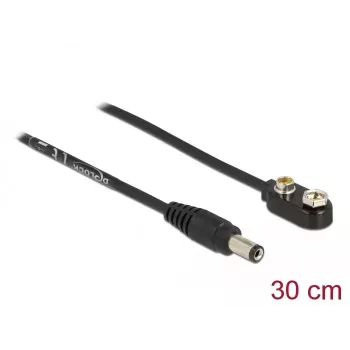 Cable de alimentación DC DeLOCK 86697 conector de 5,5 x 2,1 mm a pila de bloque de 9 V