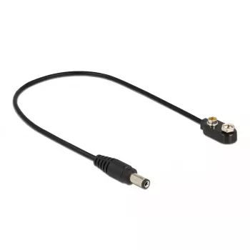 Cable de alimentación DC DeLOCK 86697 conector de 5,5 x 2,1 mm a pila de bloque de 9 V