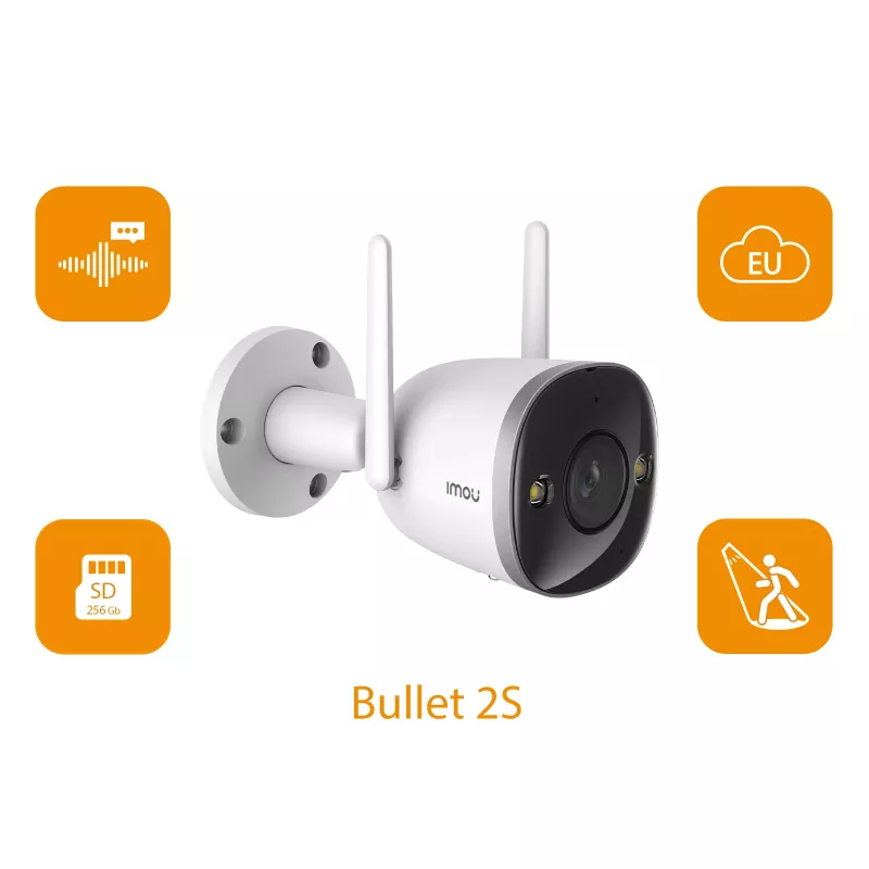 Imou Bullet 2S, cámara de vigilancia IP, interior, con cable e inalámbrica, exterior, CE, FCC, techo/pared