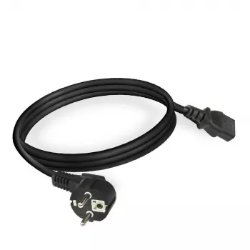 Cable de alimentación ACT Powercord conector CEE 7/7 (acodado) - C13 negro 2 m