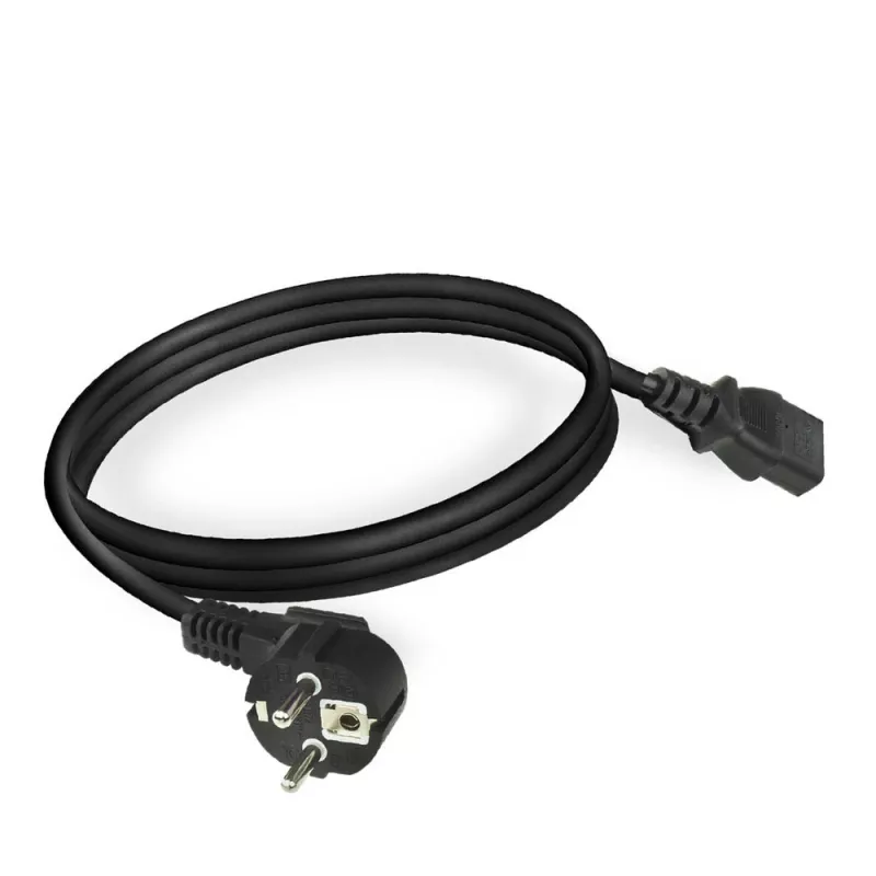 Cable de alimentación ACT Powercord conector CEE 7/7 (acodado) - C13 negro 2 m