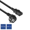 Cable de alimentación ACT Powercord conector CEE 7/7 (acodado) - C13 negro 2 m