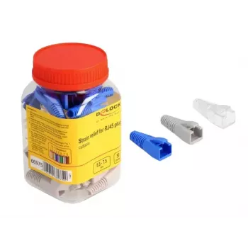 DeLOCK alivio de tensión para conector macho RJ45 recortable, set de 50 uds. multicolor