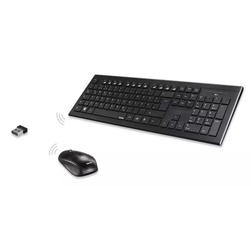Hama Cortino teclado y ratón incluidos hogar/oficina RF inalámbrico QWERTY ucraniano negro