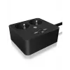 ICY BOX IB-MPS2220B-CH alargador 1,9 m 2 tomas AC para interior negro