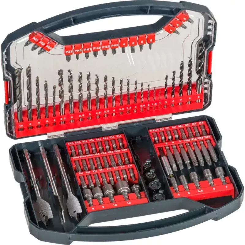 Set de brocas KWB Promo Box Standard 101 piezas para ladrillo, metal y madera