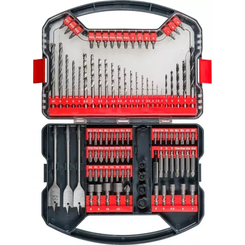Set de brocas KWB Promo Box Standard 101 piezas para ladrillo, metal y madera