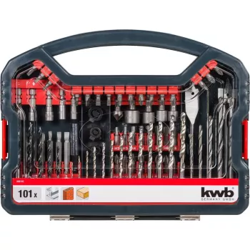 Set de brocas KWB Promo Box Standard 101 piezas para ladrillo, metal y madera