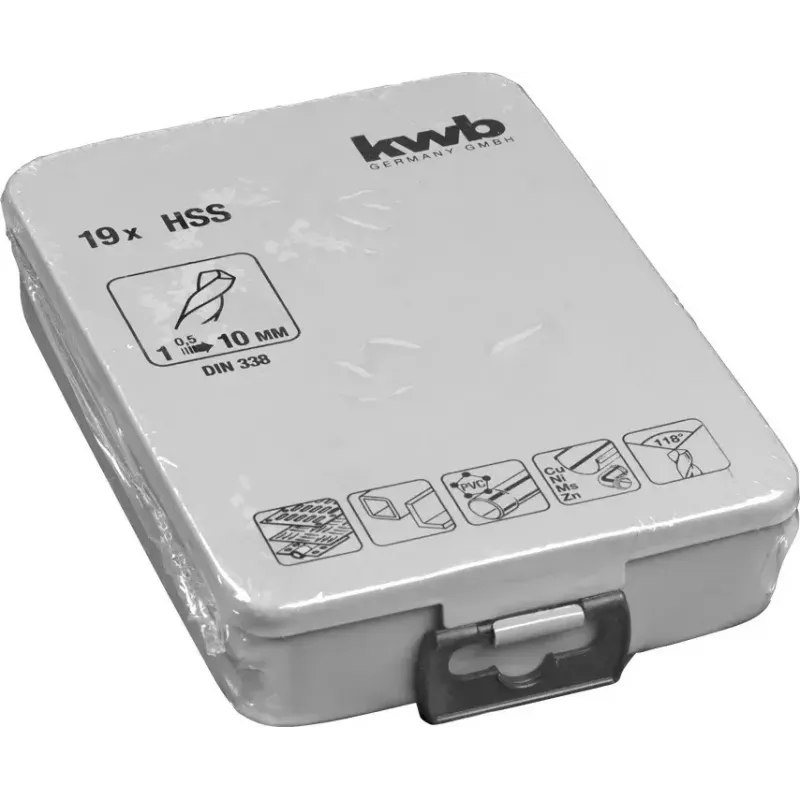 Set de brocas KWB 421944 19 uds. 1,0 - 10 mm brocas helicoidales