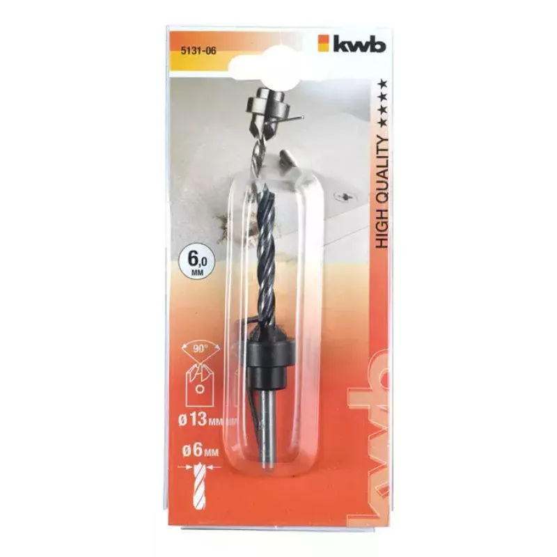 Broca KWB 513106 6 mm para aglomerado, madera dura, plástico, madera blanda