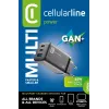 Cellularline Multipower Micro cargador rápido ultracompacto de 65W con 3 conexiones