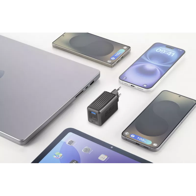 Cellularline Multipower Micro cargador rápido ultracompacto de 65W con 3 conexiones