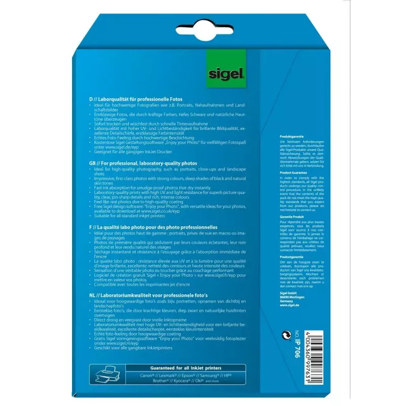 Papel fotográfico brillante Sigel InkJet Ultra IP706
