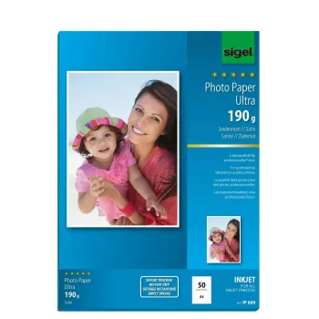 Papel fotográfico satinado Sigel InkJet Ultra A4