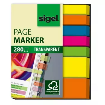 Marcapáginas Sigel HN616 flexible azul verde naranja amarillo 280 uds.