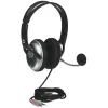 Manhattan 175555 auriculares estéreo con micrófono Classic, micrófono flexible de acero inoxidable