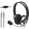 Manhattan 175555 auriculares estéreo con micrófono Classic, micrófono flexible de acero inoxidable