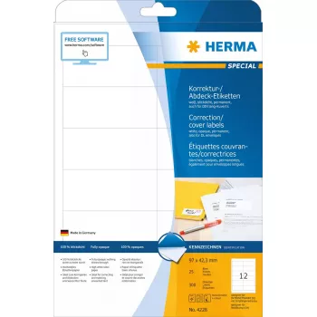 Etiquetas autoadhesivas HERMA A4 97x42,3 mm 300 uds.