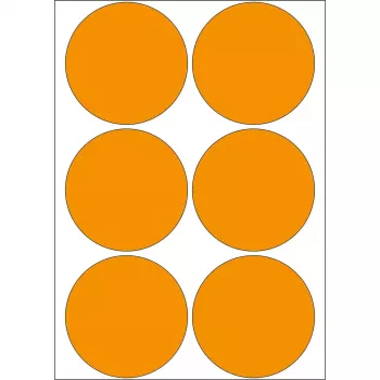 Etiquetas multiusos HERMA 2284 naranja fluorescente 50 mm redondas 144 uds.