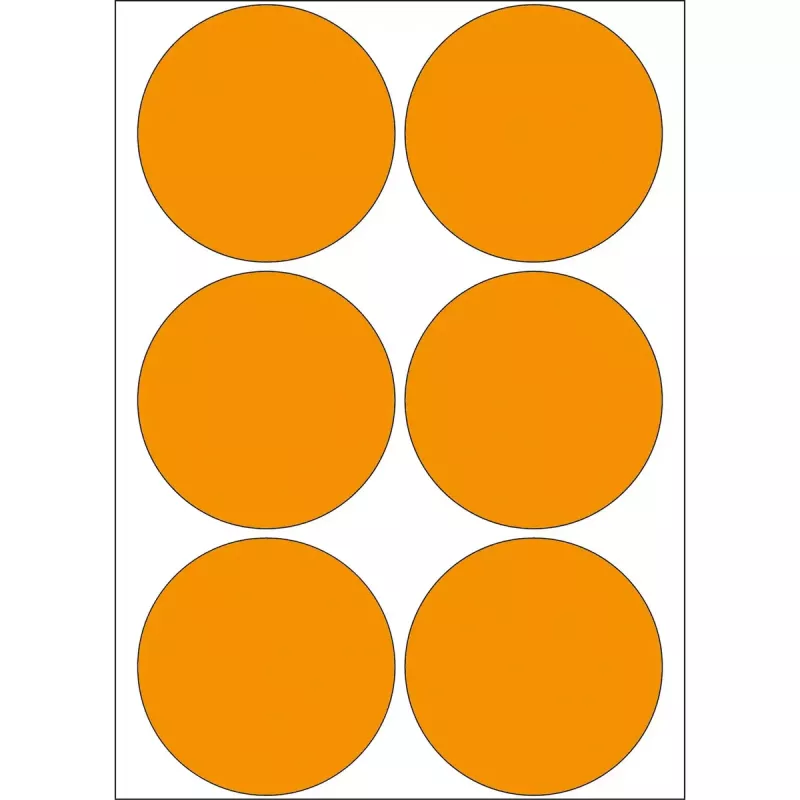 Etiquetas multiusos HERMA 2284 naranja fluorescente 50 mm redondas 144 uds.