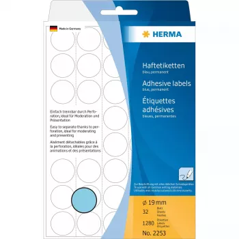 Etiquetas multiusos HERMA 1280 uds. redondas azules 19 mm
