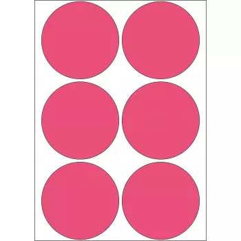 Etiquetas multiusos HERMA 2286 rojo fluorescente Ø 50 mm 144 uds.