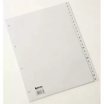 Rexel separadores de PP, gris, alfabético, separador alfabético, polipropileno (PP), gris, A4, 226 mm, 297 mm