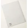 Rexel 25650481 Separadores de PP, A-Z, 24 pestañas, A4, polipropileno (PP), gris, 226 mm