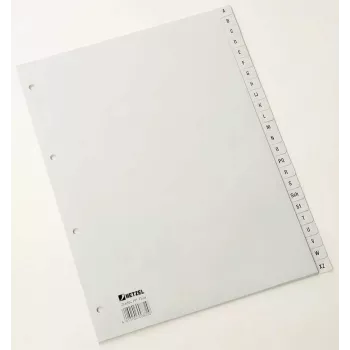 Rexel separadores de PP, gris, alfabético, separador alfabético, polipropileno (PP), gris, A4, 226 mm, 297 mm