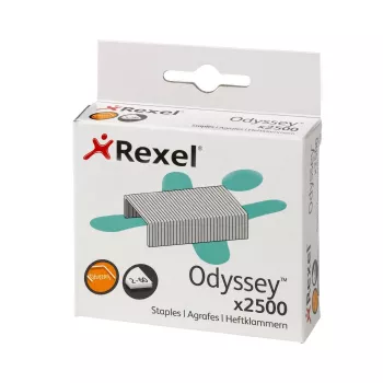 Grapas Rexel Odyssey paquete de 2500 unidades, paquete de grapas, 2500 grapas, acero, plata, 60 hojas, 130 g