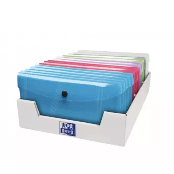 Carpeta de sobres Oxford 400031413 polipropileno (PP) azul verde gris rosa lila transparente DL