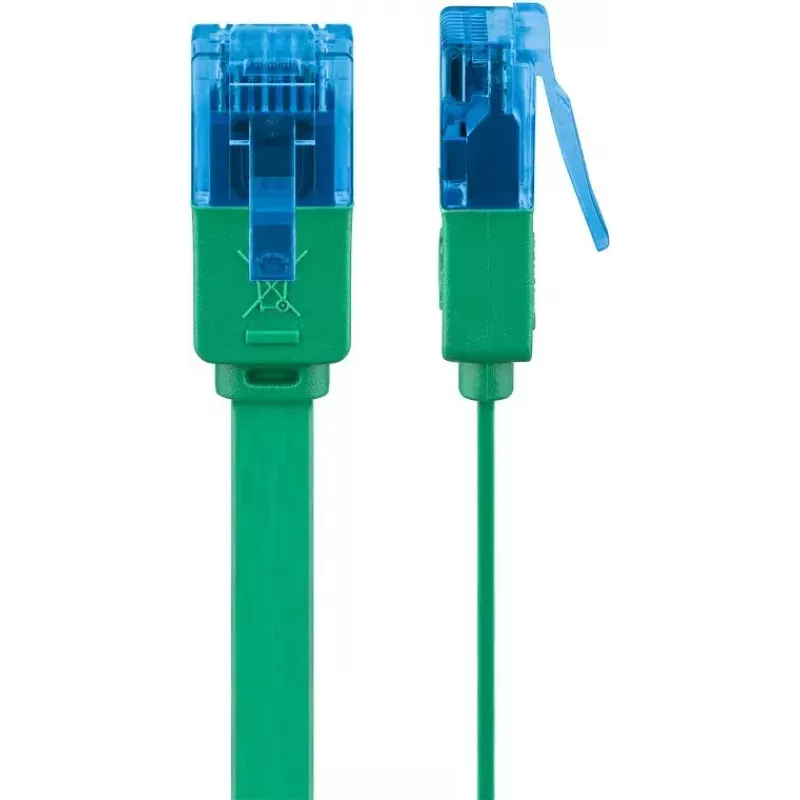 Cable de parcheo plano Goobay CAT 6A U/UTP verde 5 m
