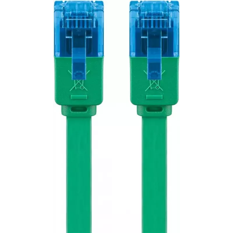 Cable de parcheo plano Goobay CAT 6A U/UTP verde 5 m