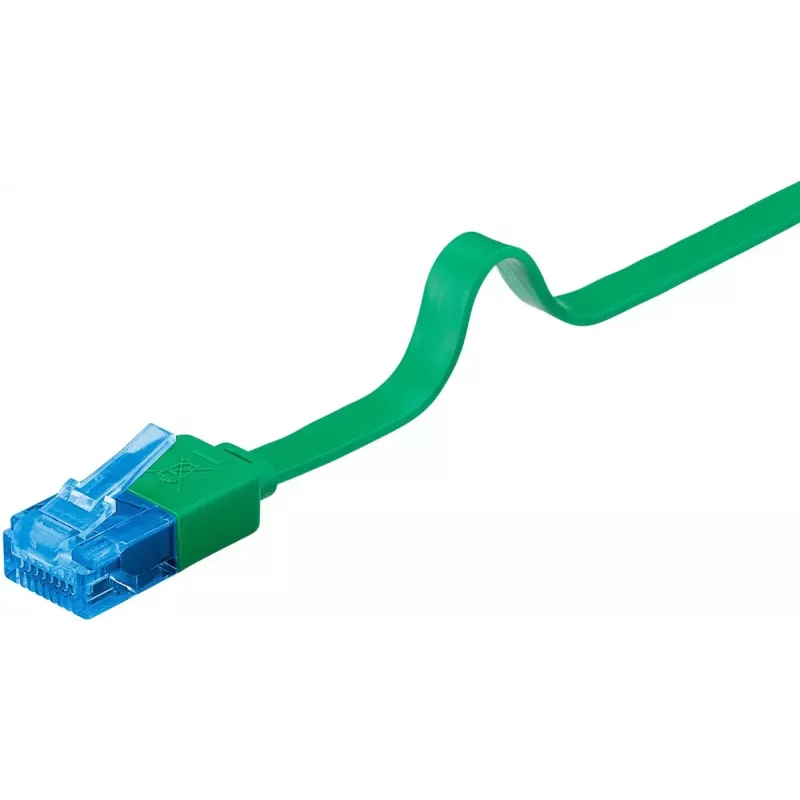 Cable de parcheo plano Goobay CAT 6A U/UTP verde 5 m
