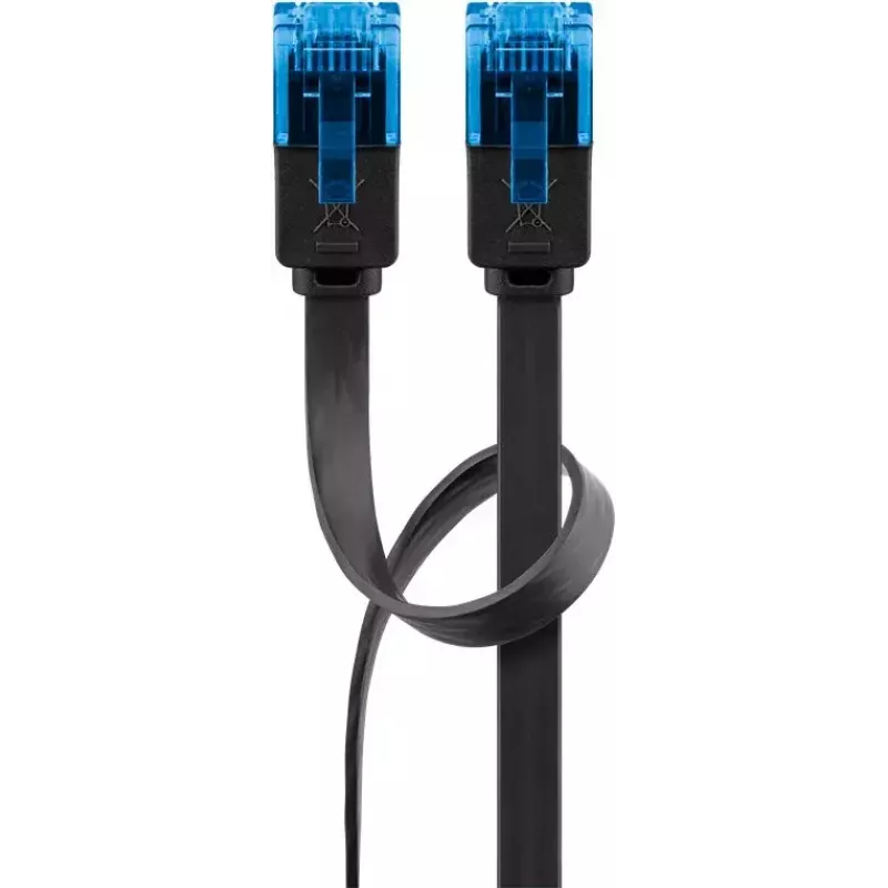 Cable de parcheo plano Goobay CAT 6A U/UTP negro 5 m