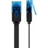 Cable de parcheo plano Goobay CAT 6A U/UTP negro 5 m