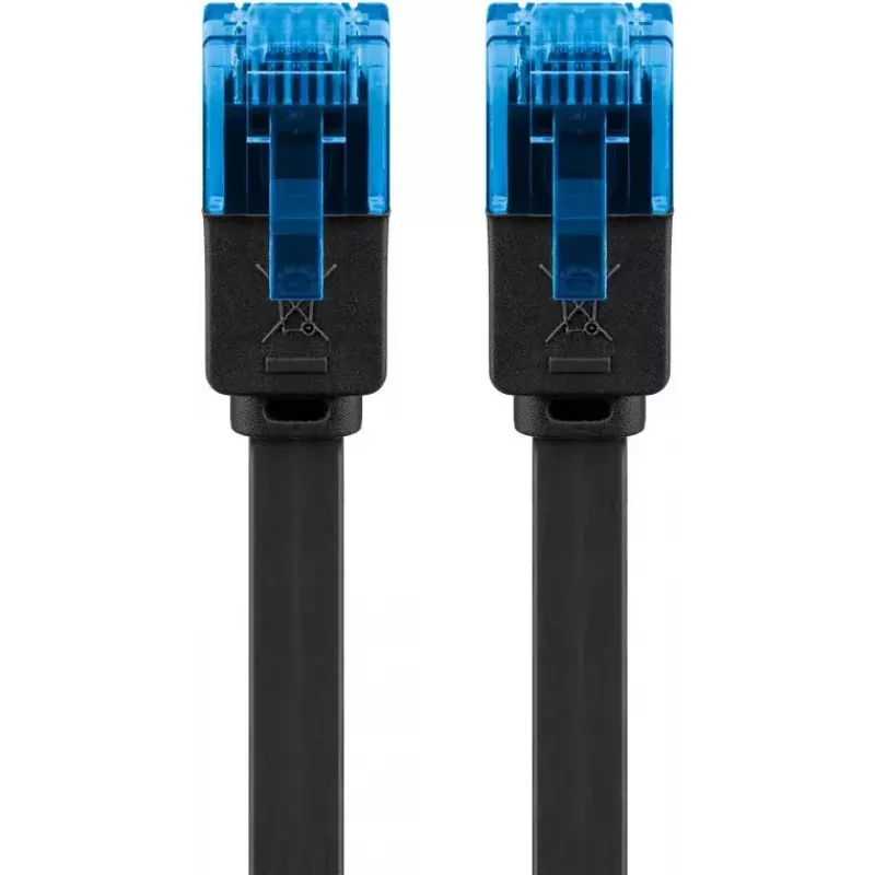Cable de parcheo plano Goobay CAT 6A U/UTP negro 5 m