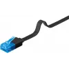 Cable de parcheo plano Goobay CAT 6A U/UTP negro 5 m