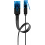 Cable de parcheo plano Goobay CAT 6A U/UTP negro 5 m