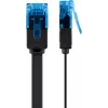Cable de parcheo plano Goobay CAT 6A U/UTP negro 7 m