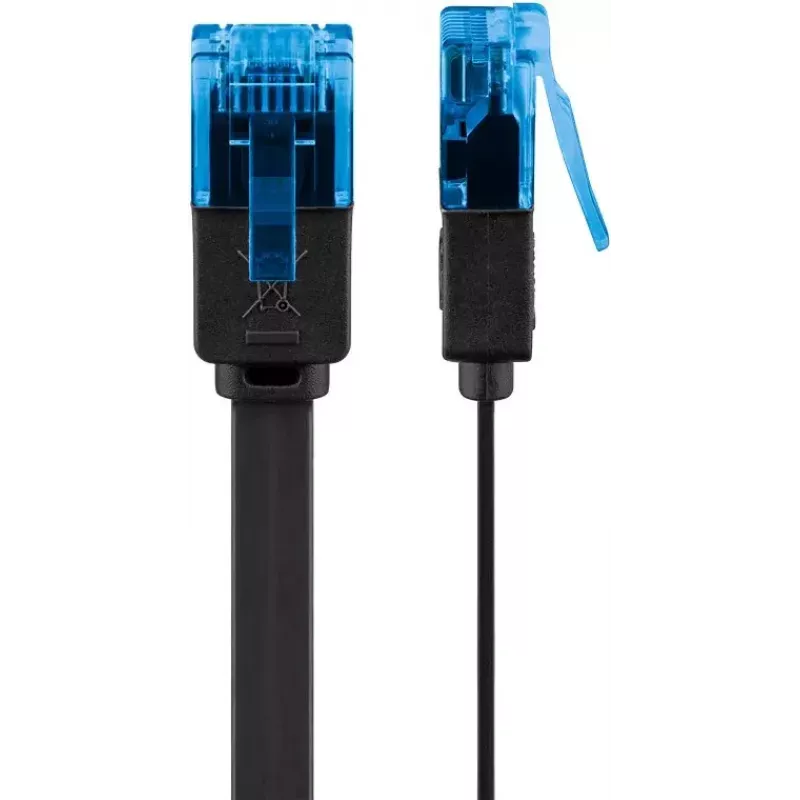 Cable de parcheo plano Goobay CAT 6A U/UTP negro 7 m