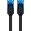 Cable de parcheo plano Goobay CAT 6A U/UTP negro 7 m