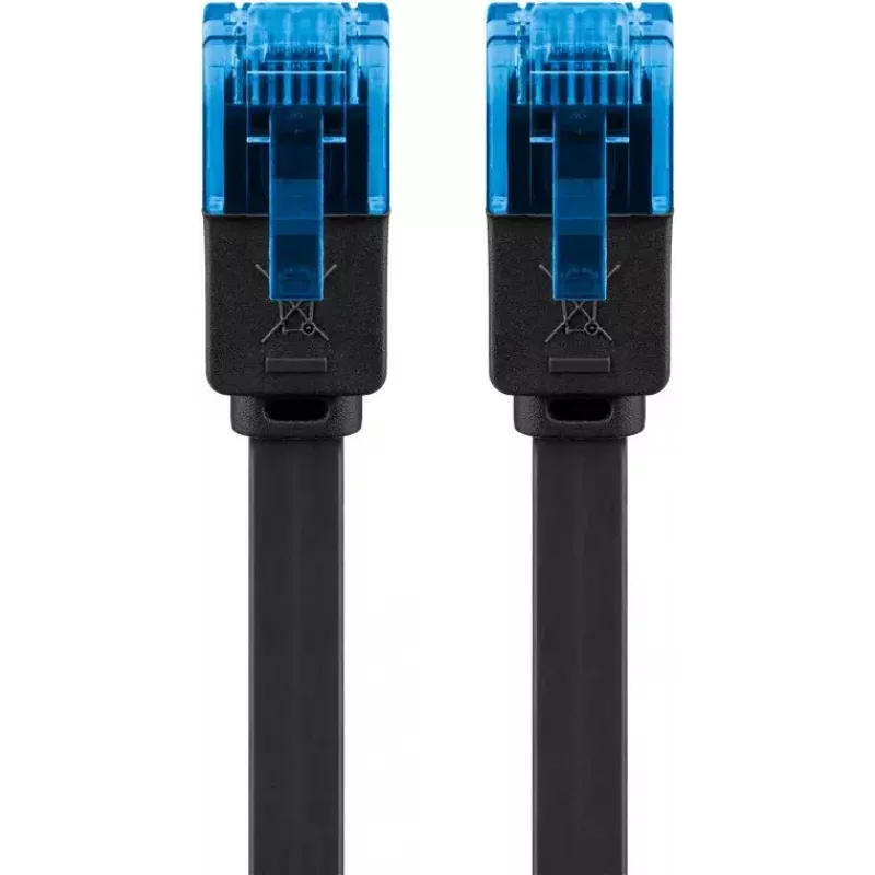 Cable de parcheo plano Goobay CAT 6A U/UTP negro 7 m