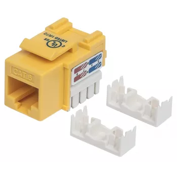 Conector hembra Keystone Intellinet, Cat6, UTP, conector de inserción, amarillo, plano, amarillo, RJ-45, conector hembra, 22/26, Cat6