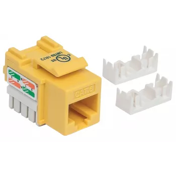 Conector hembra Keystone Intellinet, Cat6, UTP, conector de inserción, amarillo, plano, amarillo, RJ-45, conector hembra, 22/26, Cat6