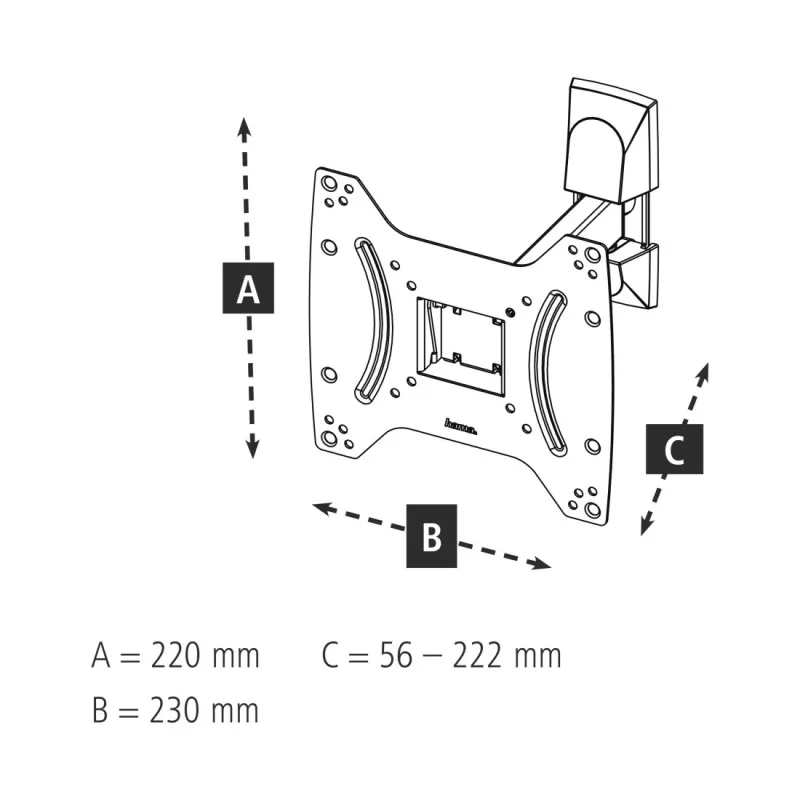 Hama 00118100 Soporte de pared para TV 121,9 cm (48